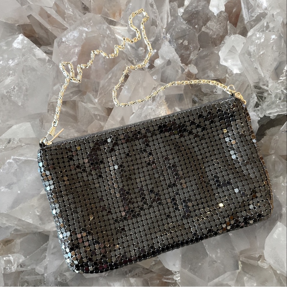 Vintage 90s Black Chain Bag